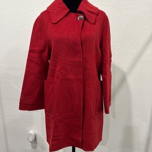 Red wool pea coat